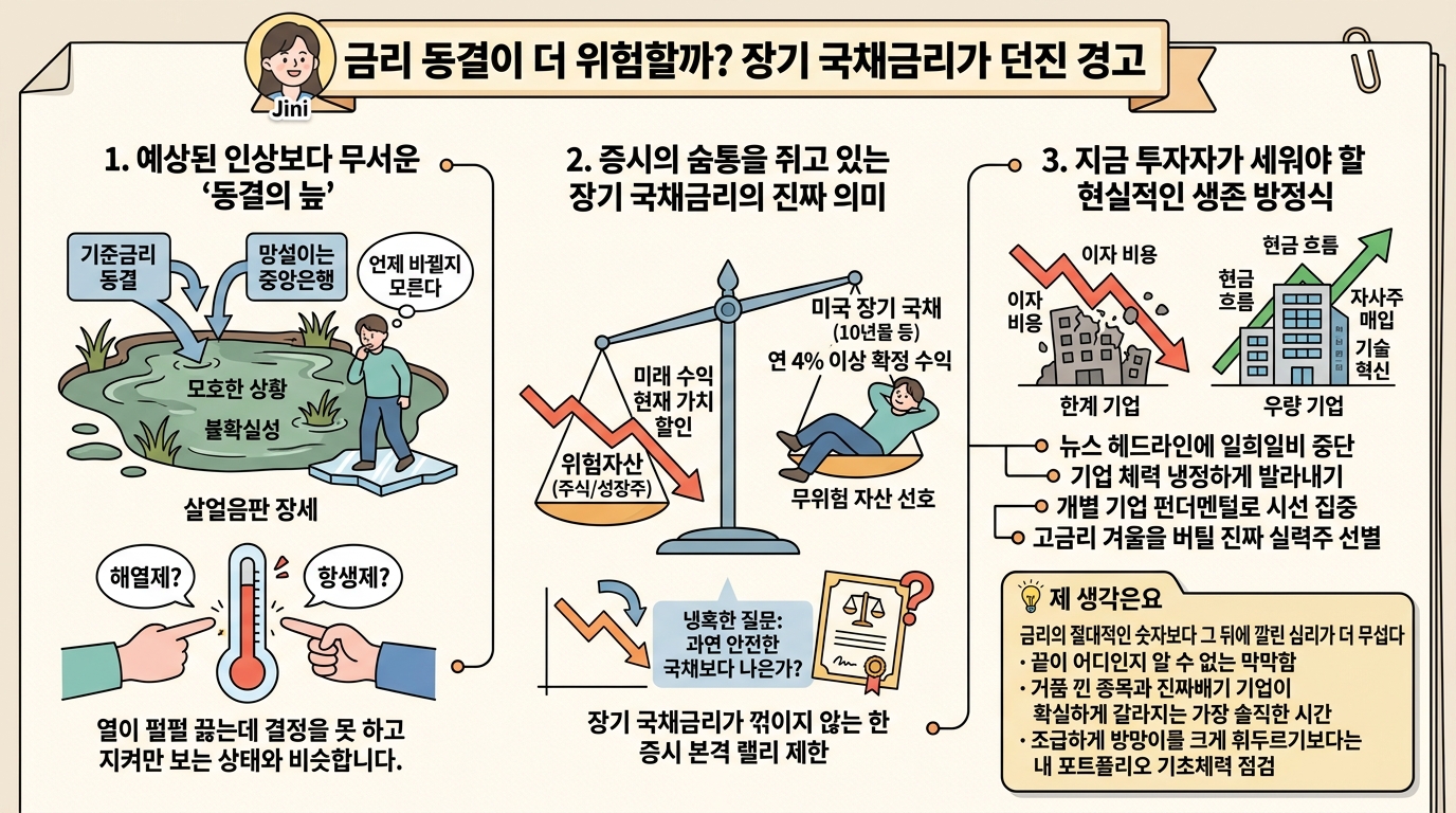 금리 동결이 더 위험할까? 장기 국채금리가 던진 경고 금리 동결이 더 위험할까? 장기 국채금리가 던진 경고