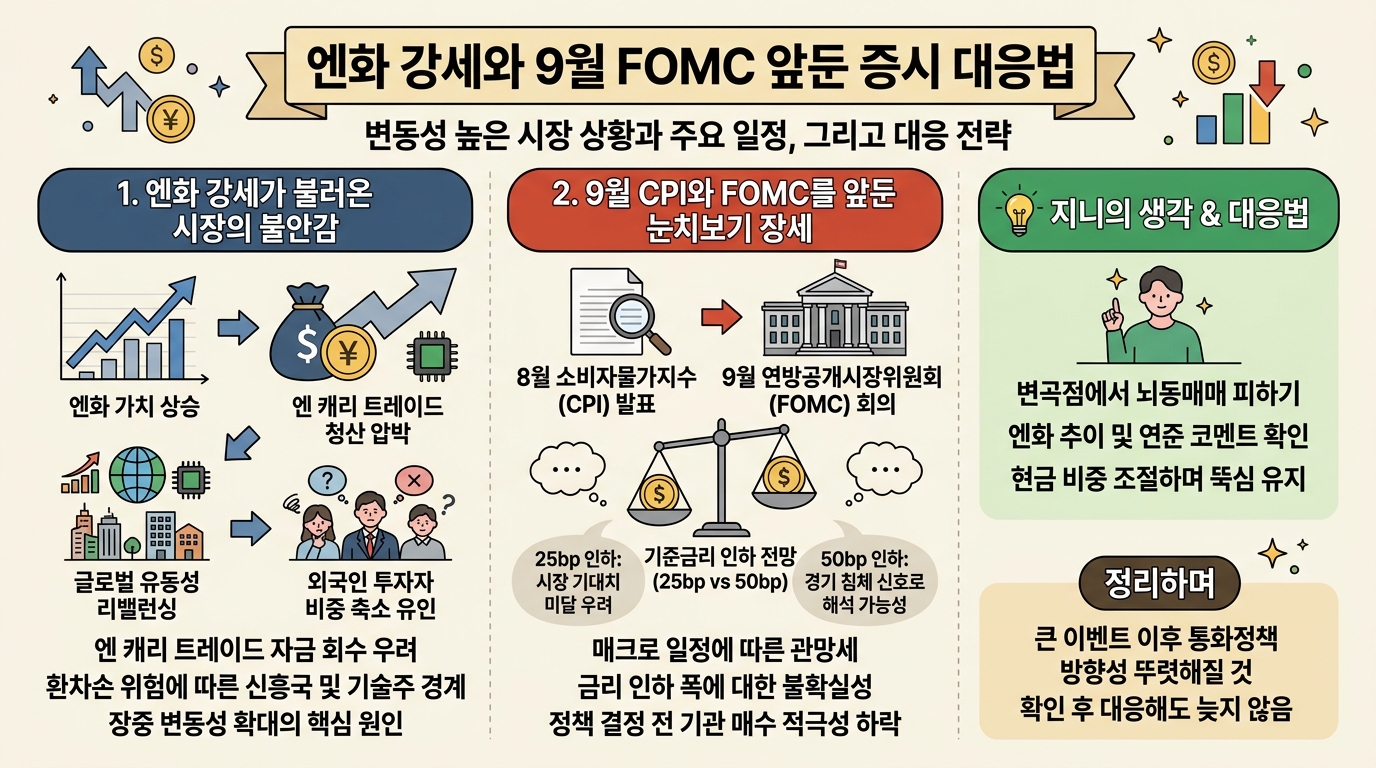 엔화 강세와 9월 FOMC 앞둔 증시 대응법