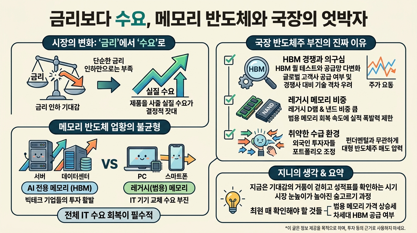 금리보다 수요, 메모리 반도체와 국장의 엇박자