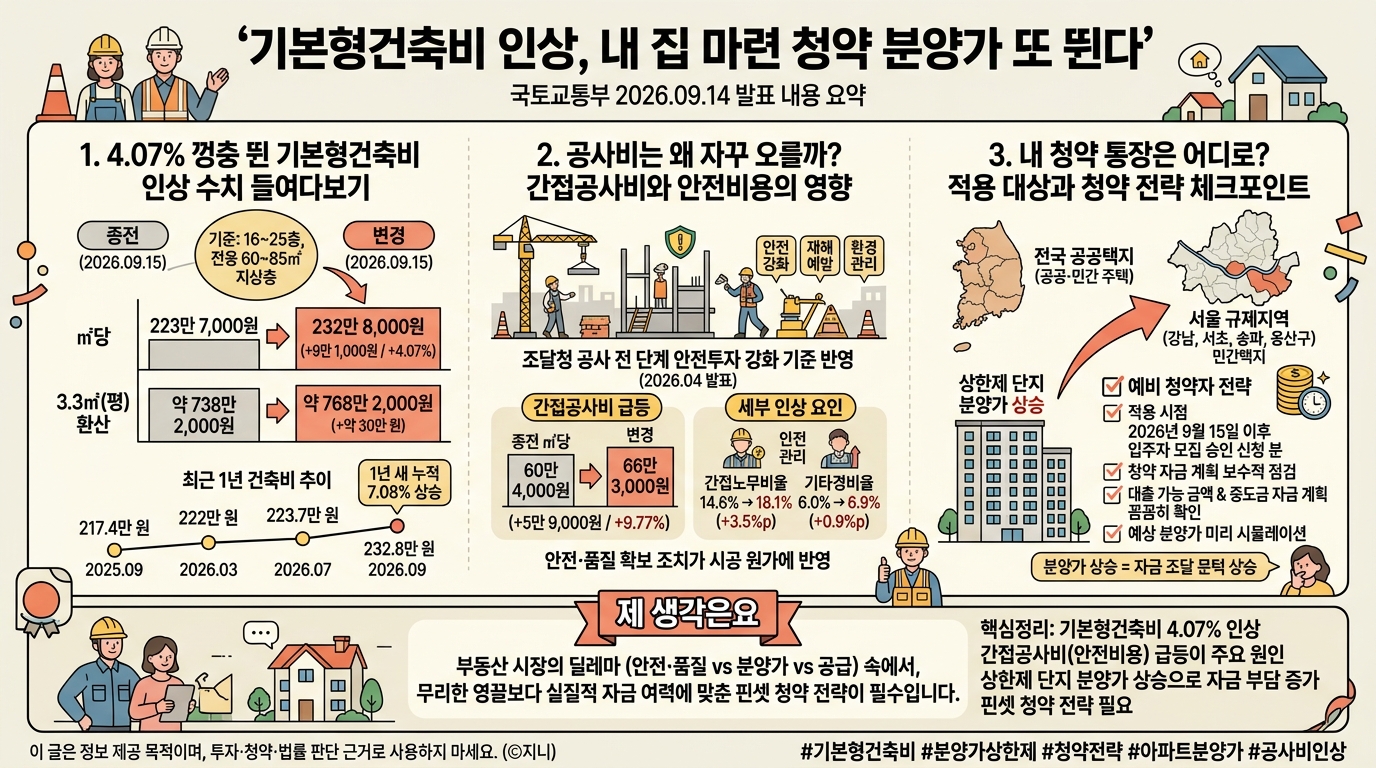 기본형건축비 인상, 내 집 마련 청약 분양가 또 뛴다 기본형건축비 인상, 내 집 마련 청약 분양가 또 뛴다