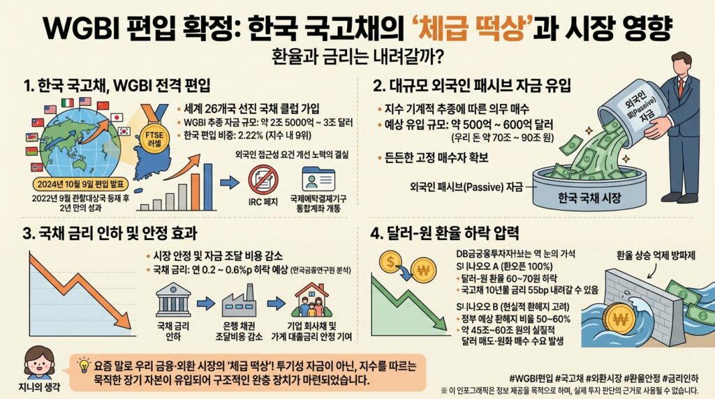 WGBI 편입 확정, 환율과 금리 내려갈까? infographic korea wgbi inclusion impact 923167d8
