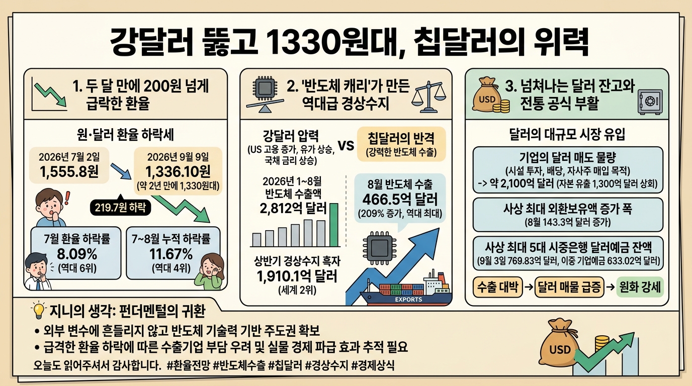 강달러 뚫고 1330원대, 칩달러의 위력 강달러 뚫고 1330원대, 칩달러의 위력 - 원·달러 환율